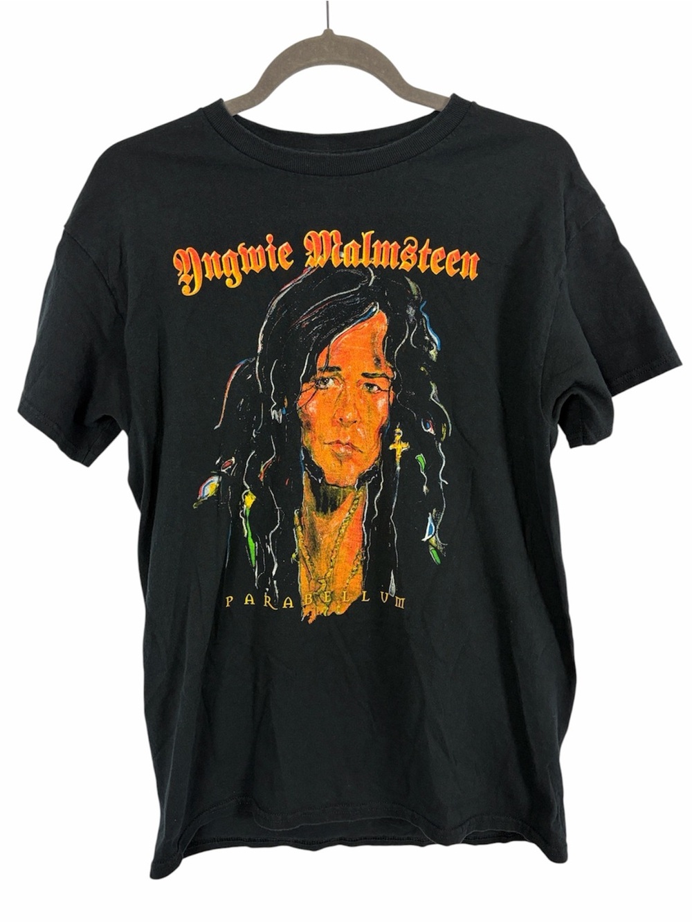 Yngwie Malmsteen Parabellum Band T Shirt Black Graphic Heavy Cotton Men’s Medium